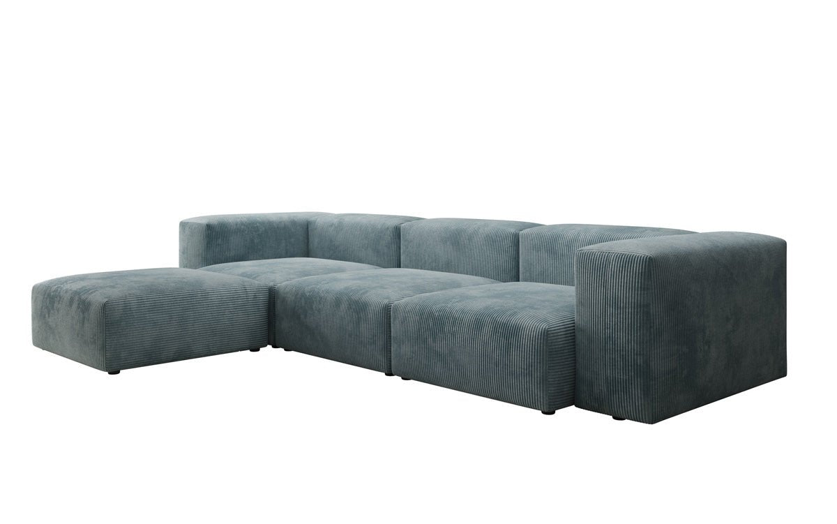 Designer L Sofa Snug in Ribstof