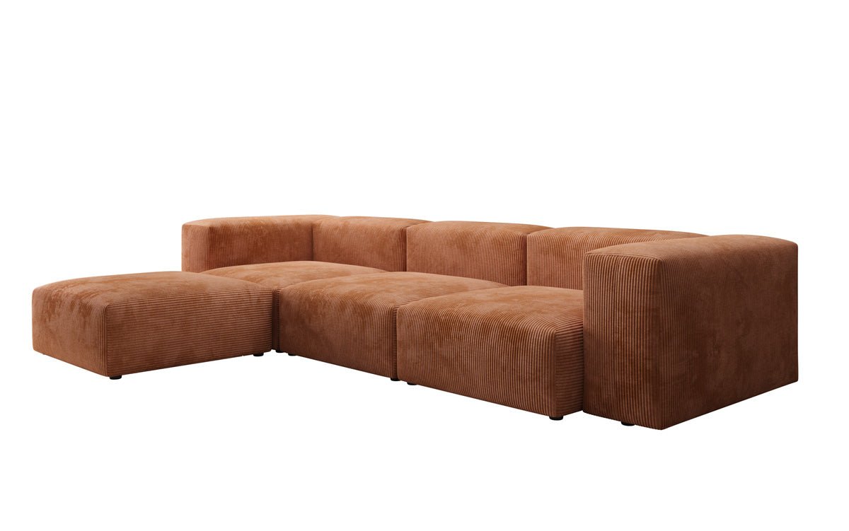 Designer L Sofa Snug in Ribstof