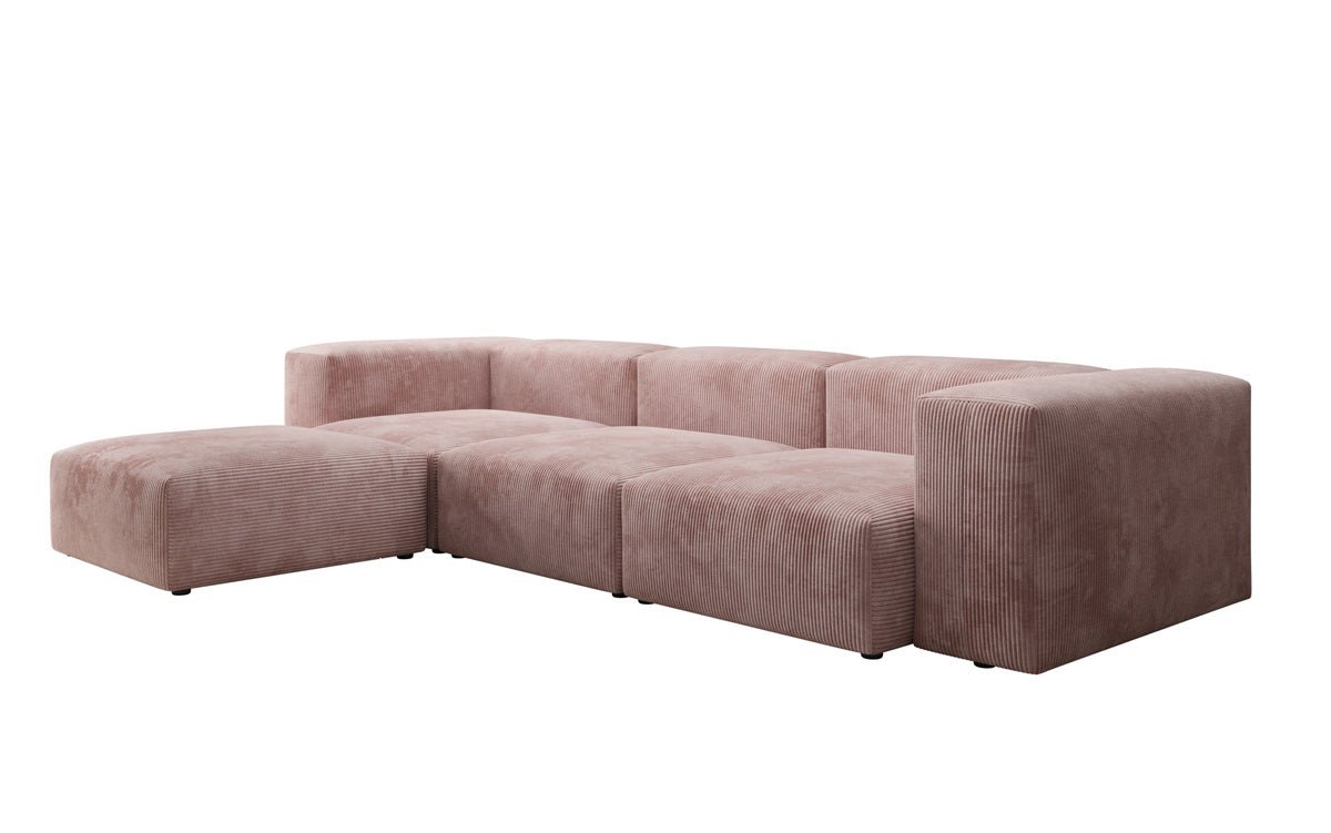 Designer L Sofa Snug in Ribstof