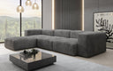 Designer hoekbank Snug in Ribstof
