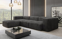 Designer hoekbank Snug in Ribstof