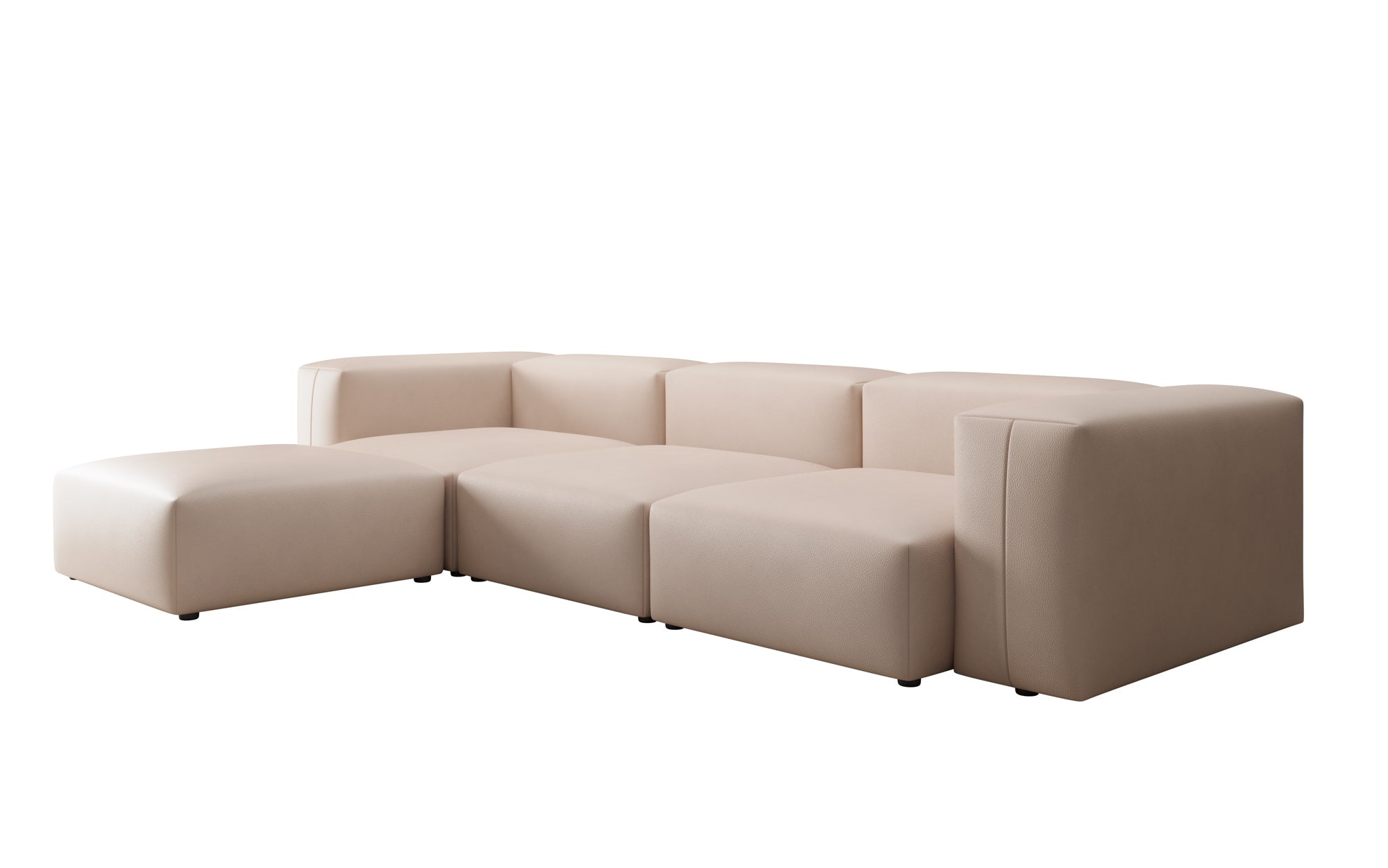 Designer L-bank Snug van echt leer