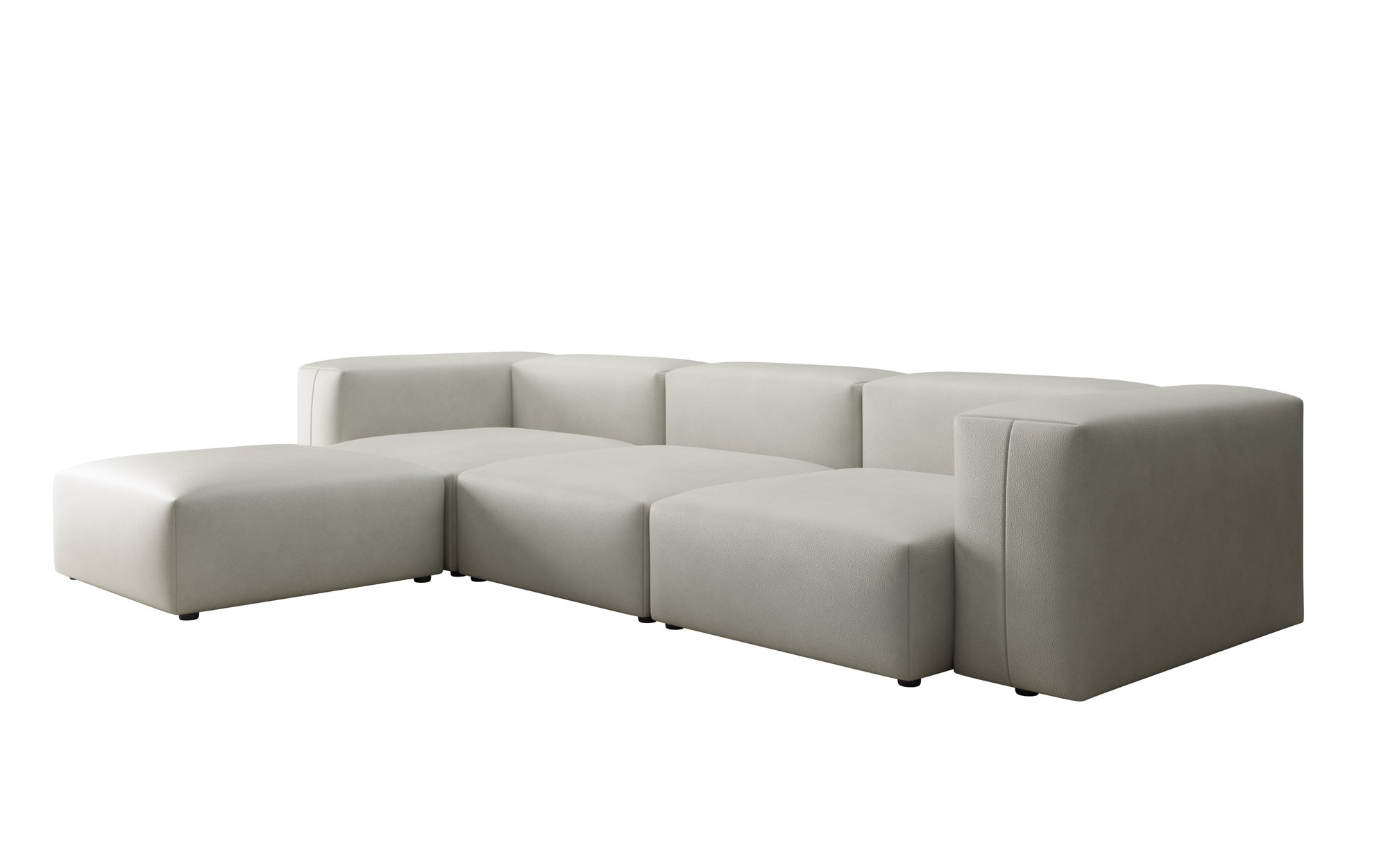 Designer L-bank Snug van echt leer