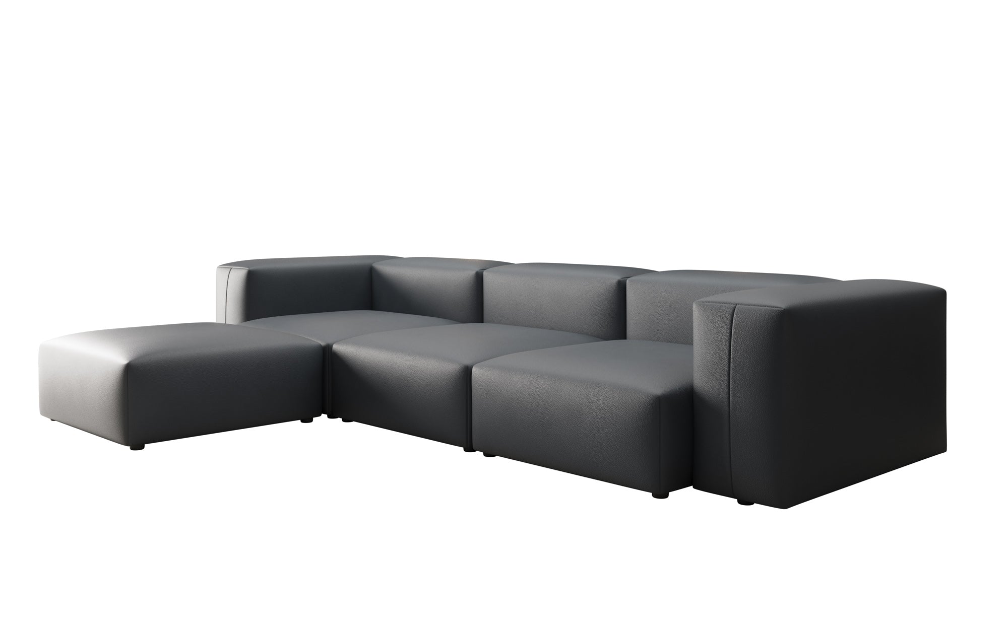 Designer L-bank Snug van echt leer