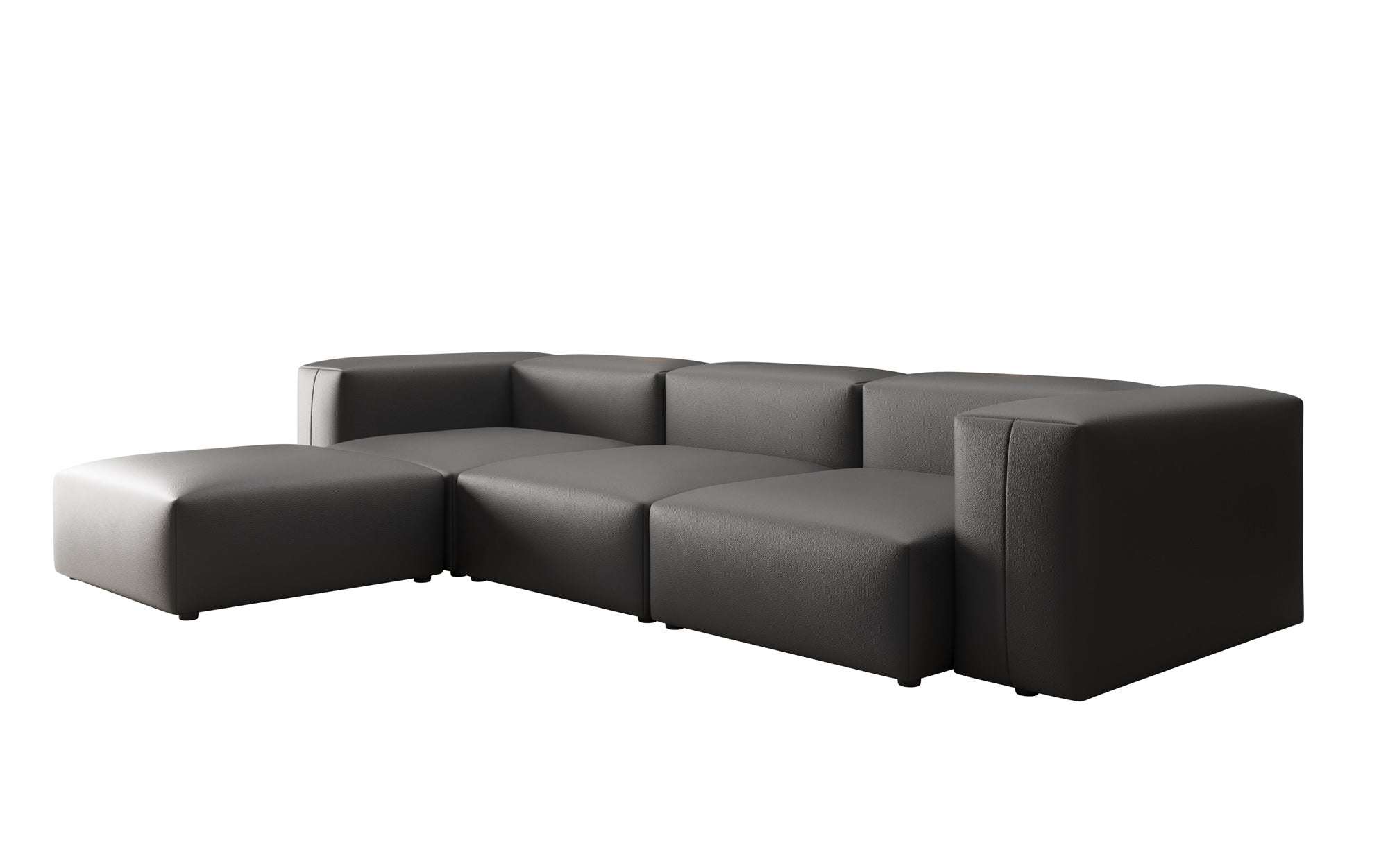 Designer L-bank Snug van echt leer