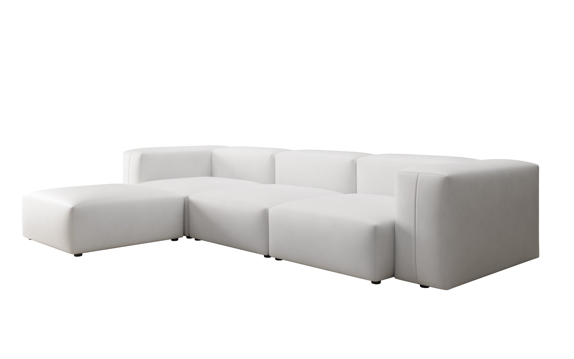 Designer L-bank Snug van echt leer