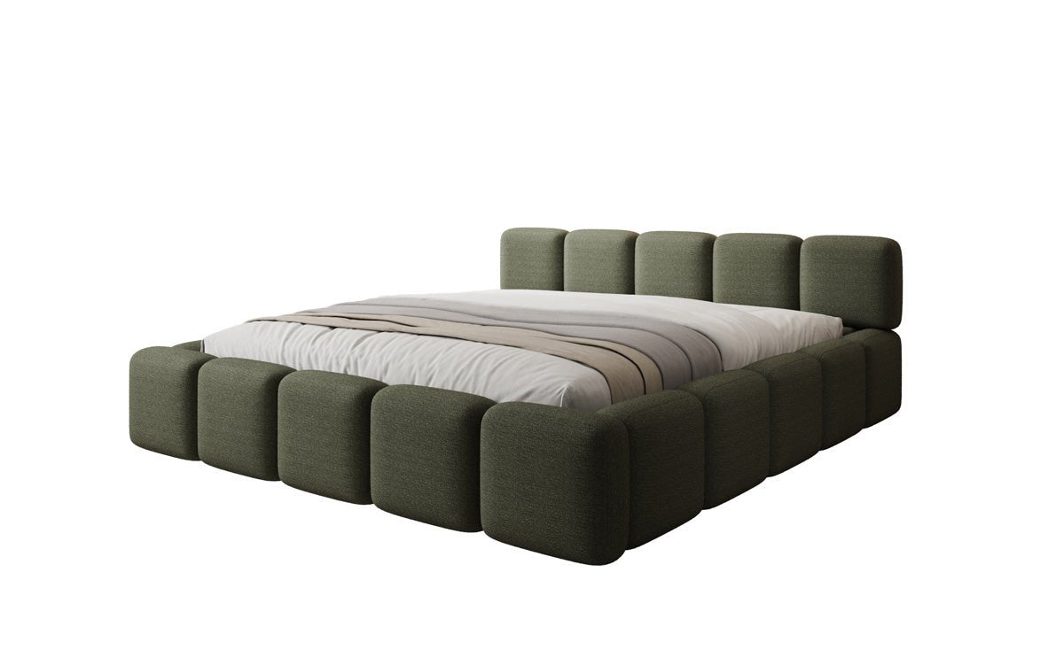 Designer gestoffeerd bed Giulia Bouclé met opbergruimte