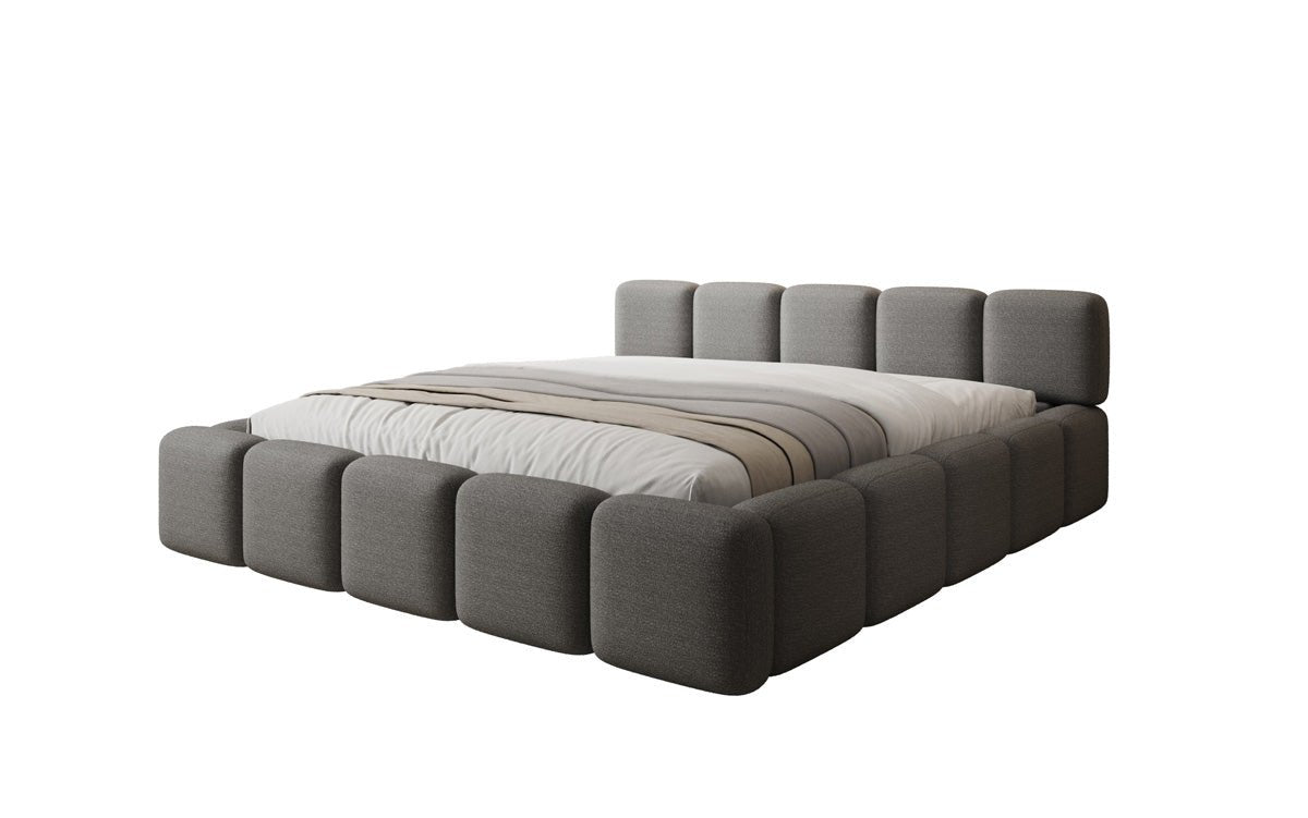 Designer gestoffeerd bed Giulia Bouclé met opbergruimte