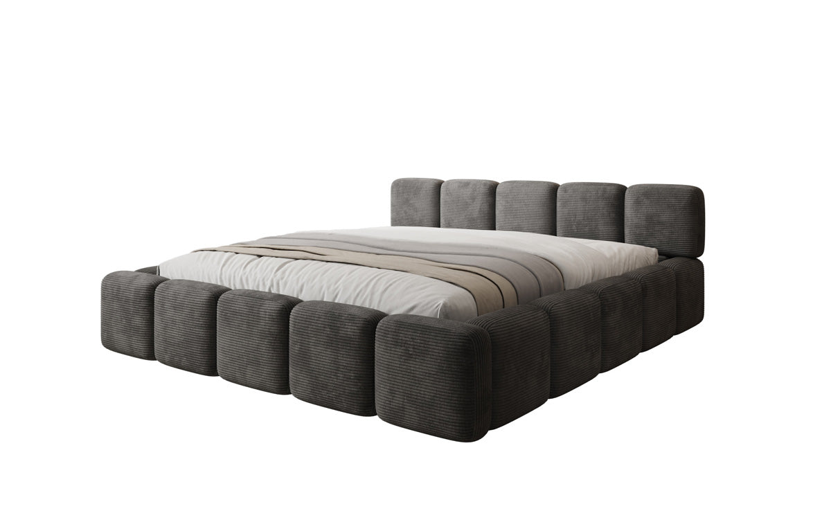 Designer gestoffeerd bed Giulia Ribstof met opbergruimte
