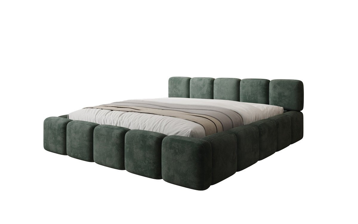 Designer gestoffeerd bed Giulia Ribstof met opbergruimte