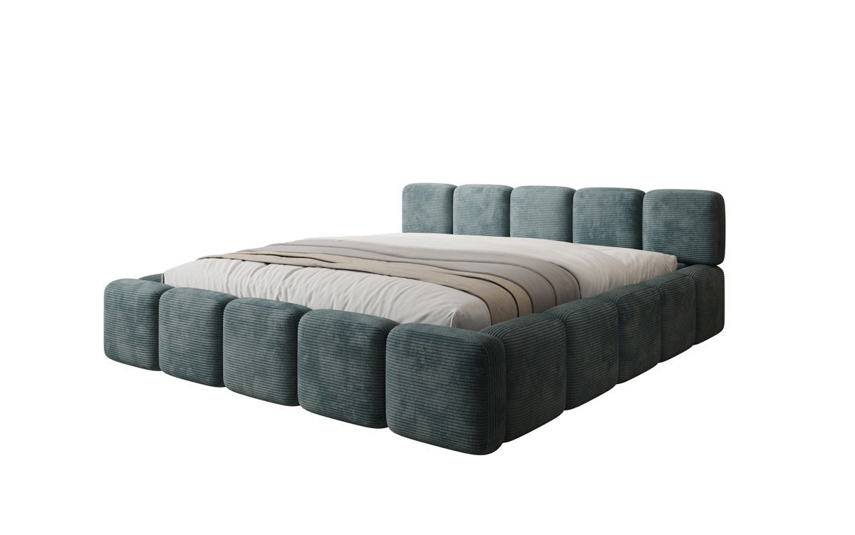 Designer gestoffeerd bed Giulia Ribstof met opbergruimte