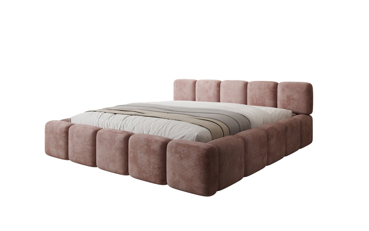 Designer gestoffeerd bed Giulia Ribstof met opbergruimte