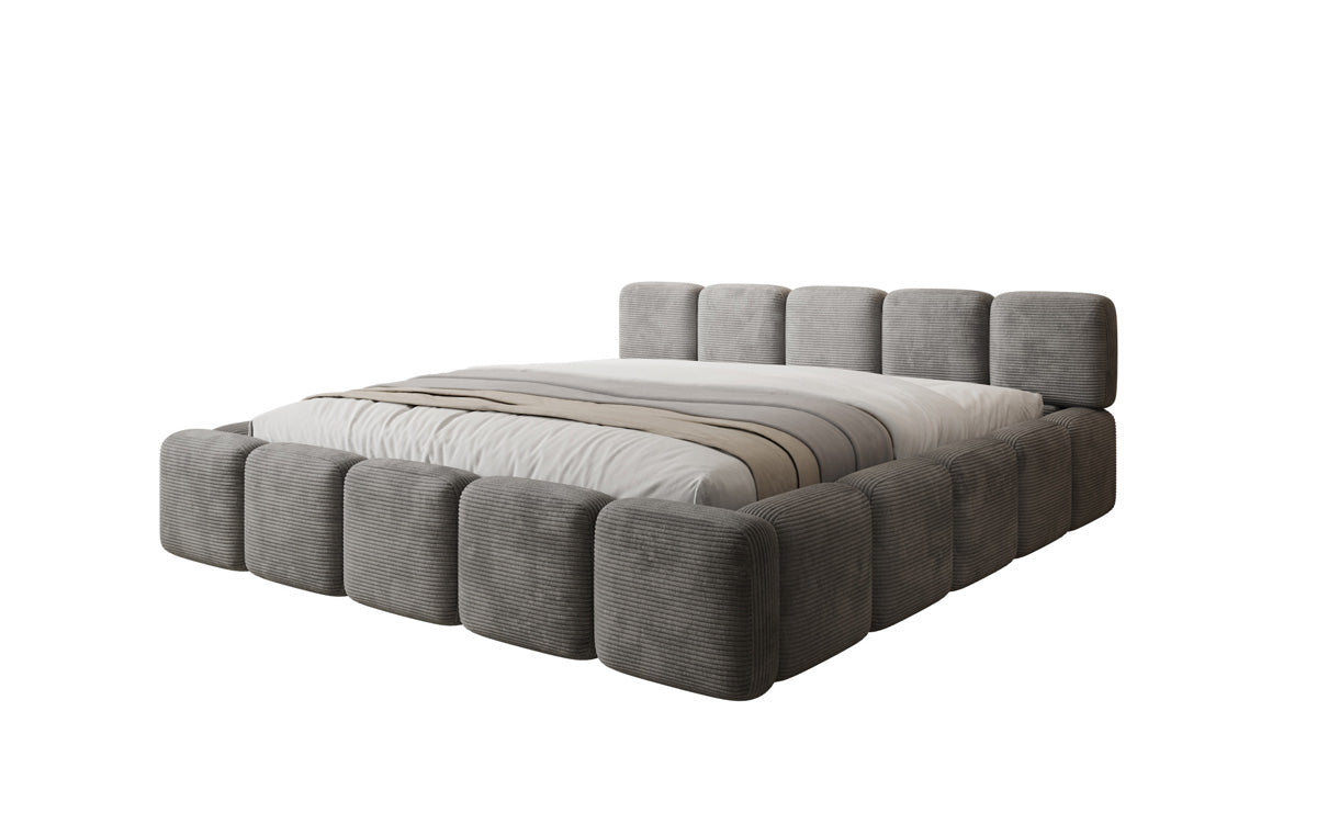 Designer gestoffeerd bed Giulia Ribstof met opbergruimte