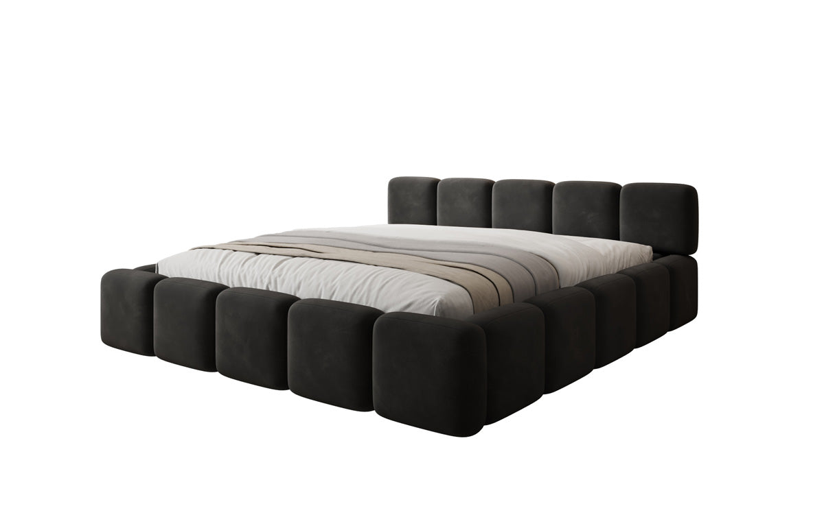 Design gestoffeerd bed Giulia Fluweel met opbergruimte