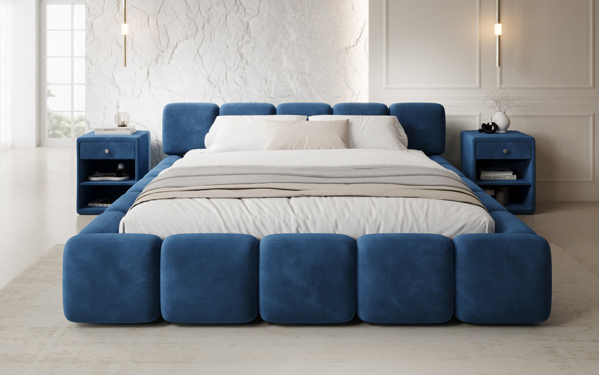 Design gestoffeerd bed Giulia Fluweel met opbergruimte