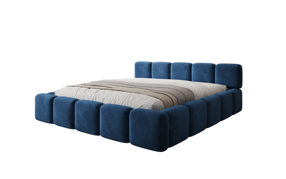 Design gestoffeerd bed Giulia Fluweel met opbergruimte