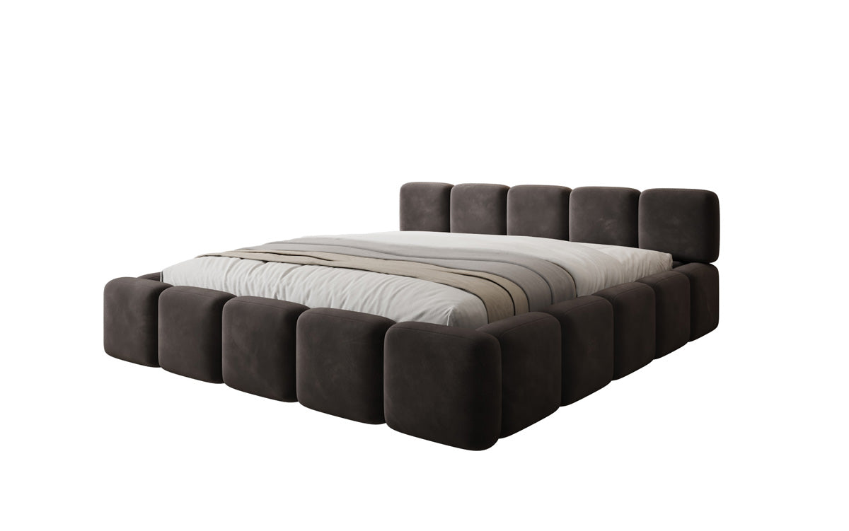 Design gestoffeerd bed Giulia Fluweel met opbergruimte