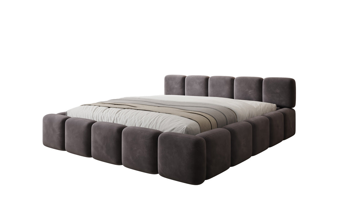 Design gestoffeerd bed Giulia Fluweel met opbergruimte