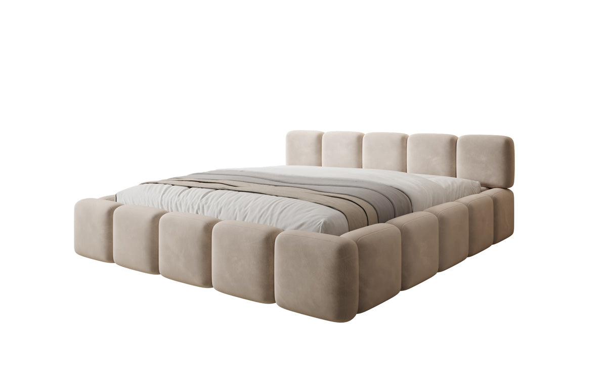 Design gestoffeerd bed Giulia Fluweel met opbergruimte