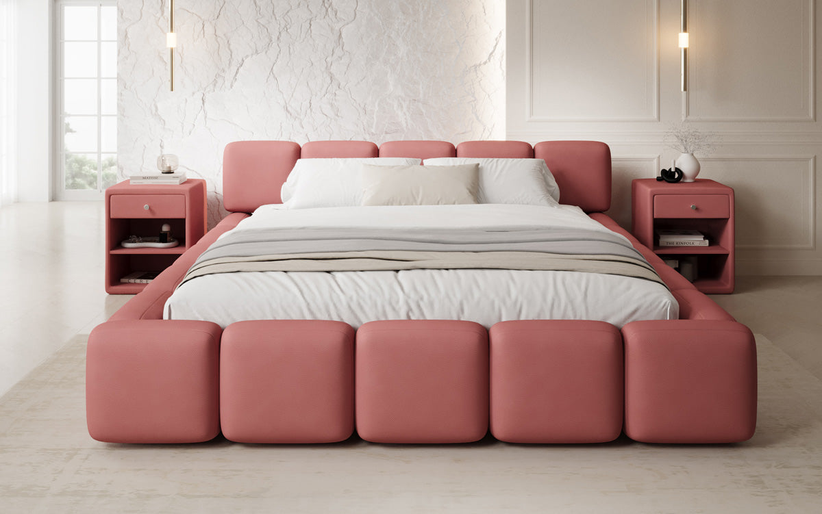 Designer gestoffeerd bed Giulia Stof met opbergruimte