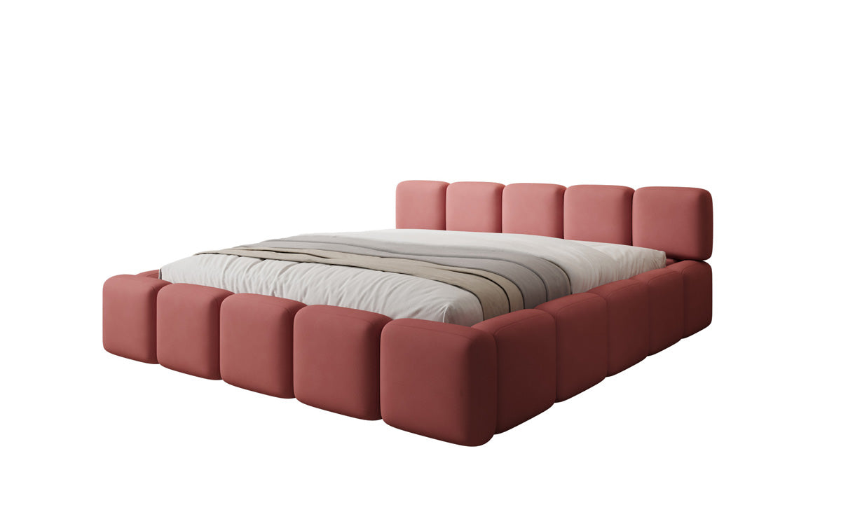 Designer gestoffeerd bed Giulia Stof met opbergruimte