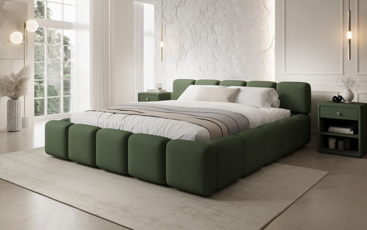 Designer gestoffeerd bed Giulia Stof met opbergruimte