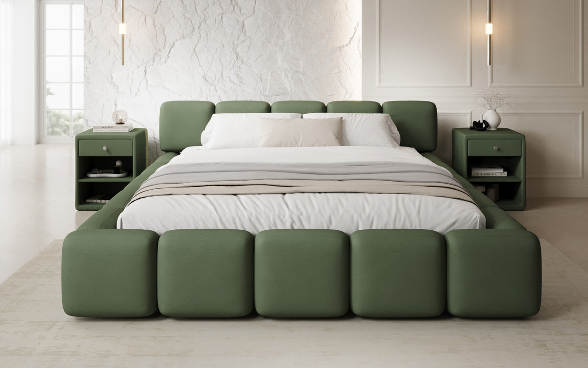 Designer gestoffeerd bed Giulia Stof met opbergruimte