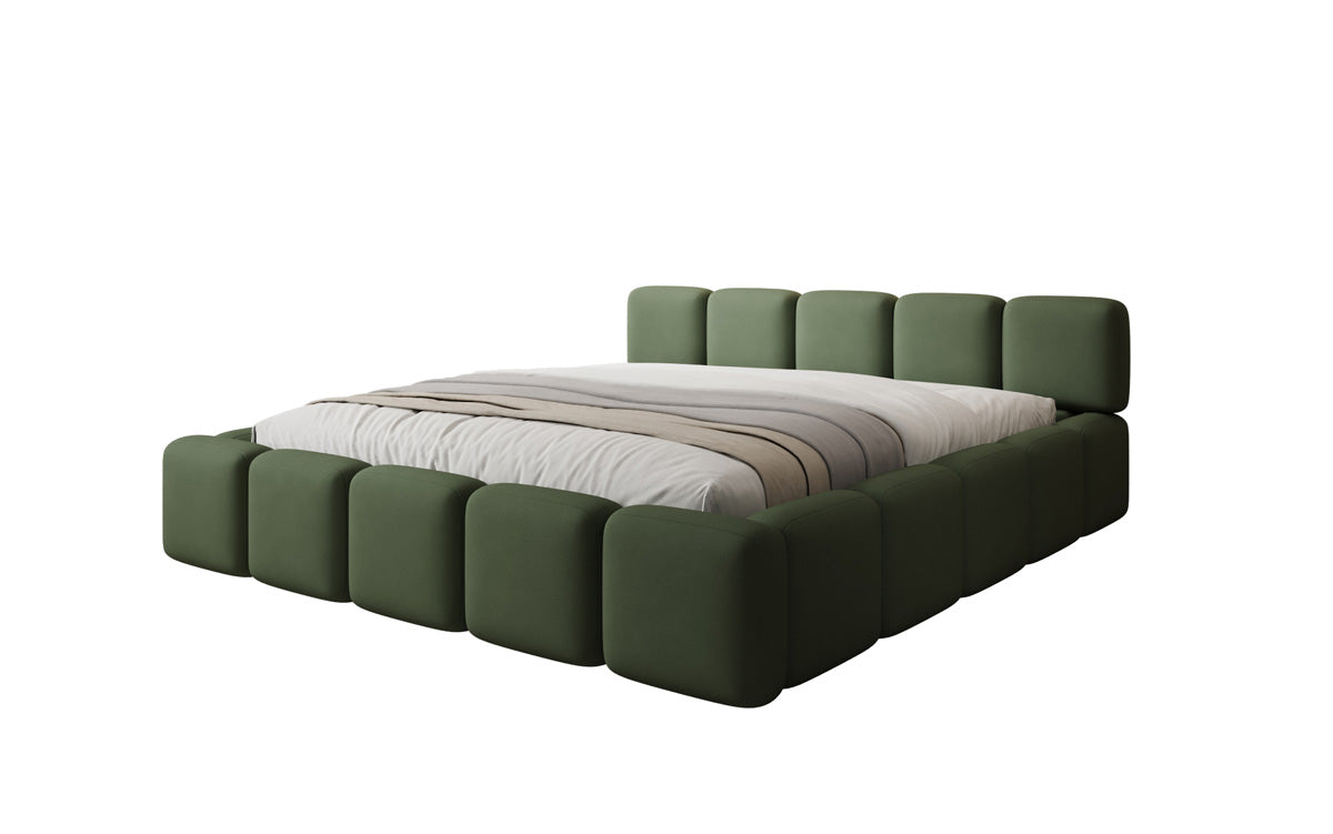 Designer gestoffeerd bed Giulia Stof met opbergruimte
