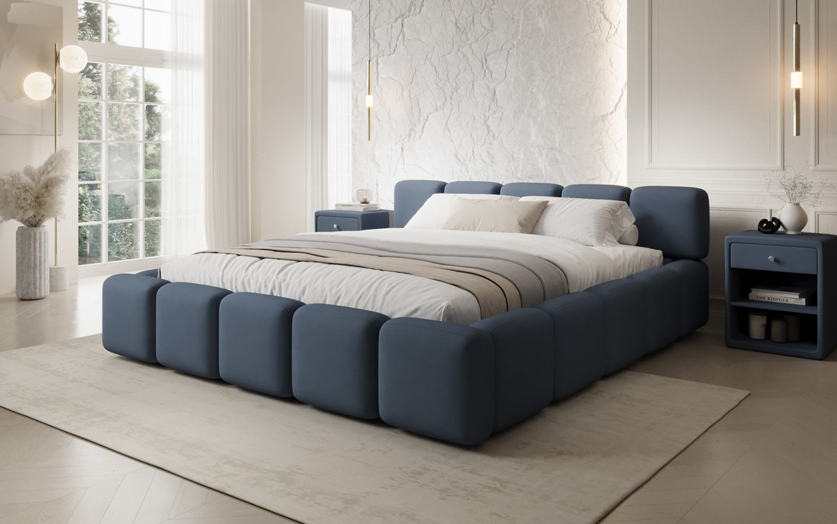 Designer gestoffeerd bed Giulia Stof met opbergruimte