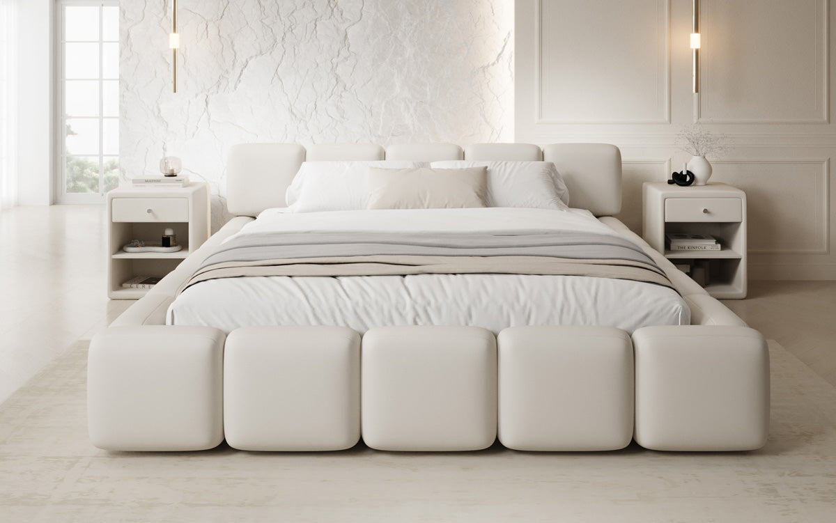 Designer gestoffeerd bed Giulia Stof met opbergruimte