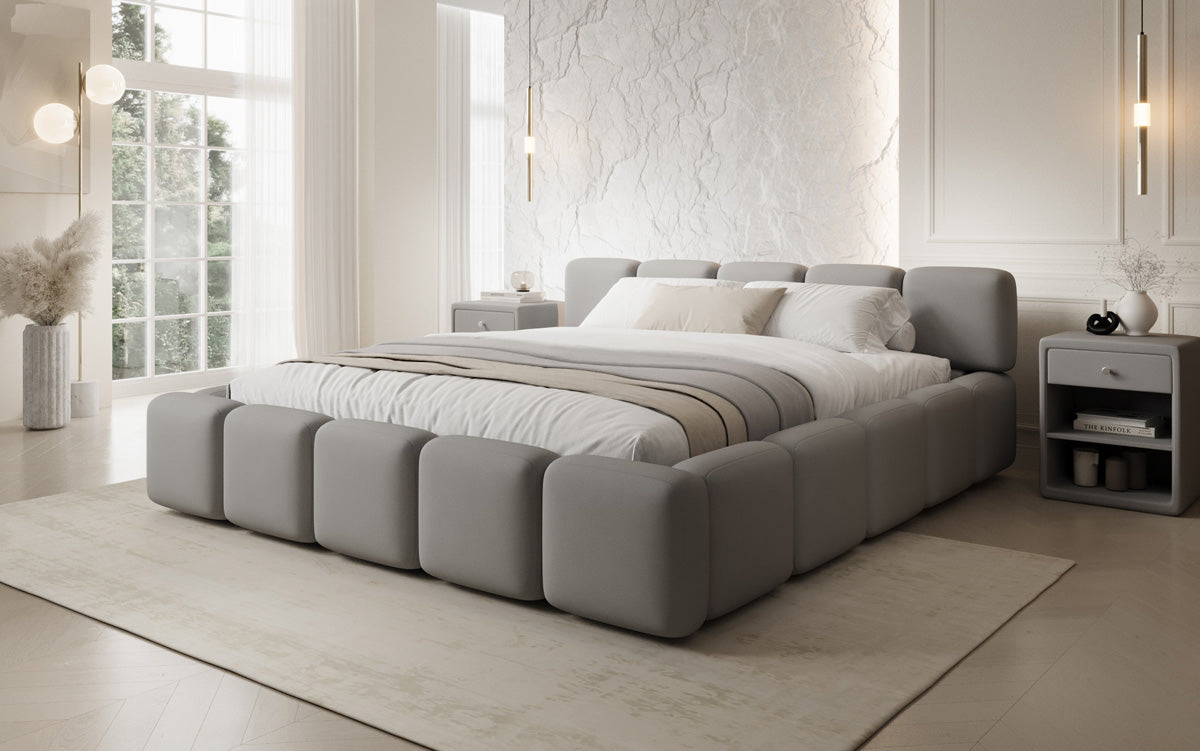 Designer gestoffeerd bed Giulia Stof met opbergruimte