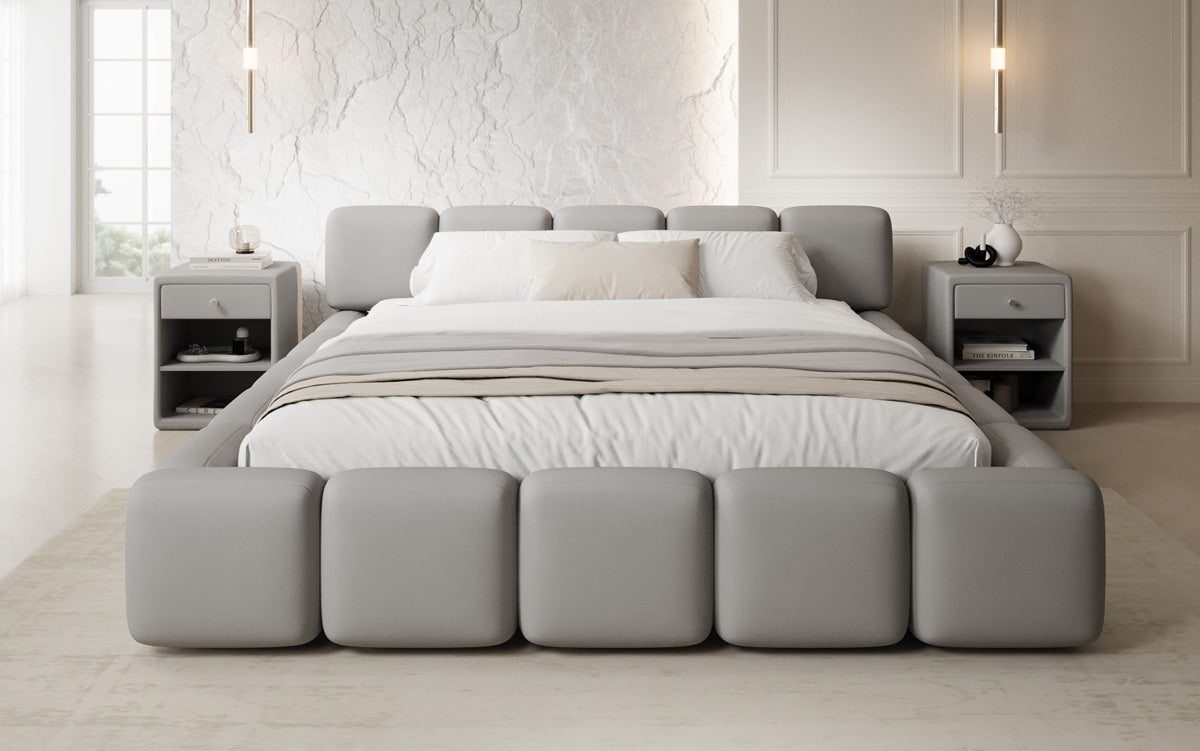 Designer gestoffeerd bed Giulia Stof met opbergruimte