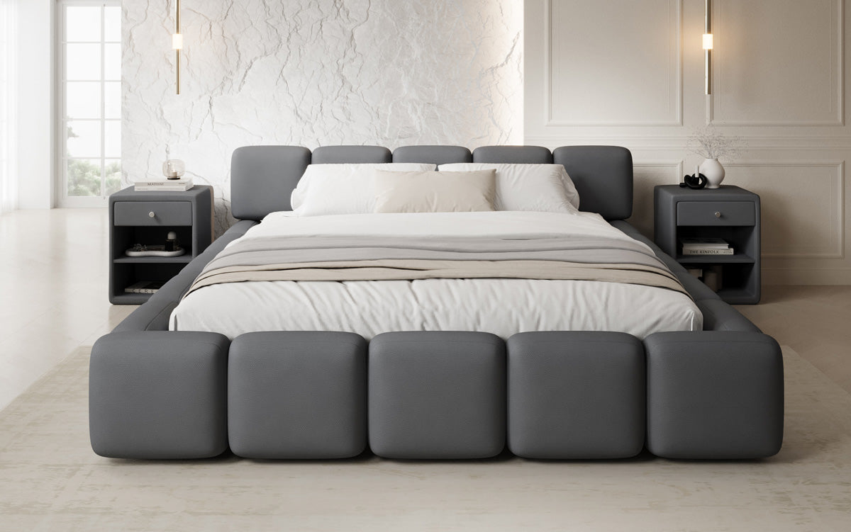 Designer gestoffeerd bed Giulia Stof met opbergruimte