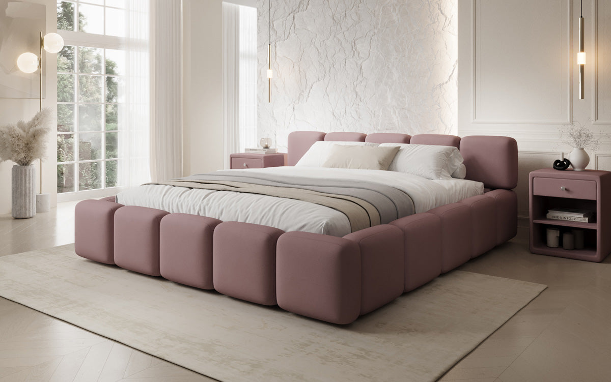 Designer gestoffeerd bed Giulia Stof met opbergruimte