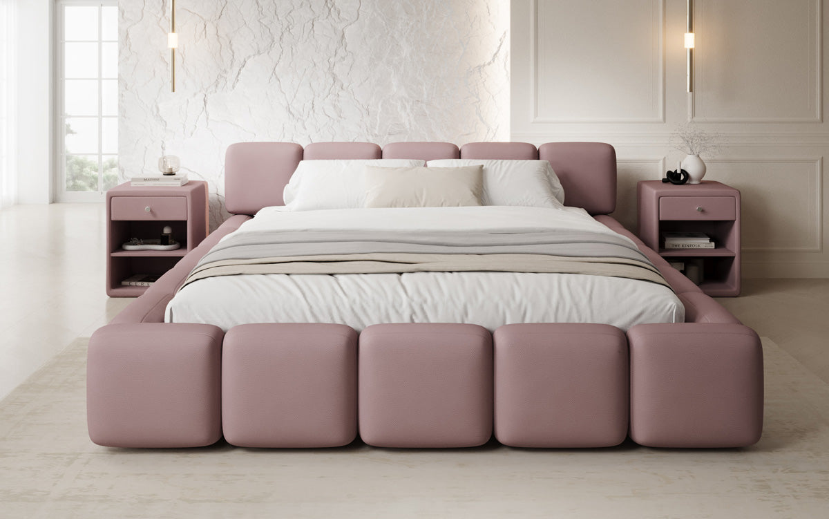 Designer gestoffeerd bed Giulia Stof met opbergruimte