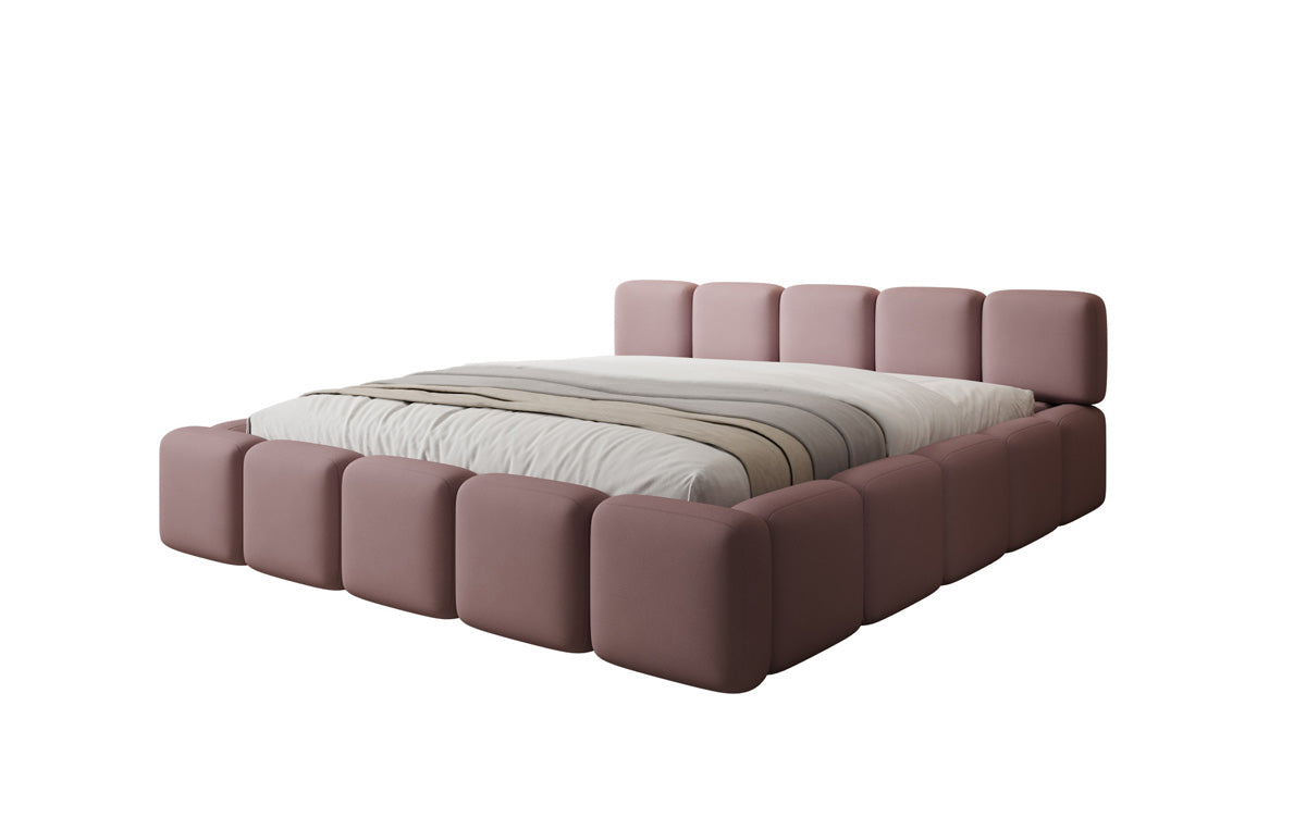 Designer gestoffeerd bed Giulia Stof met opbergruimte