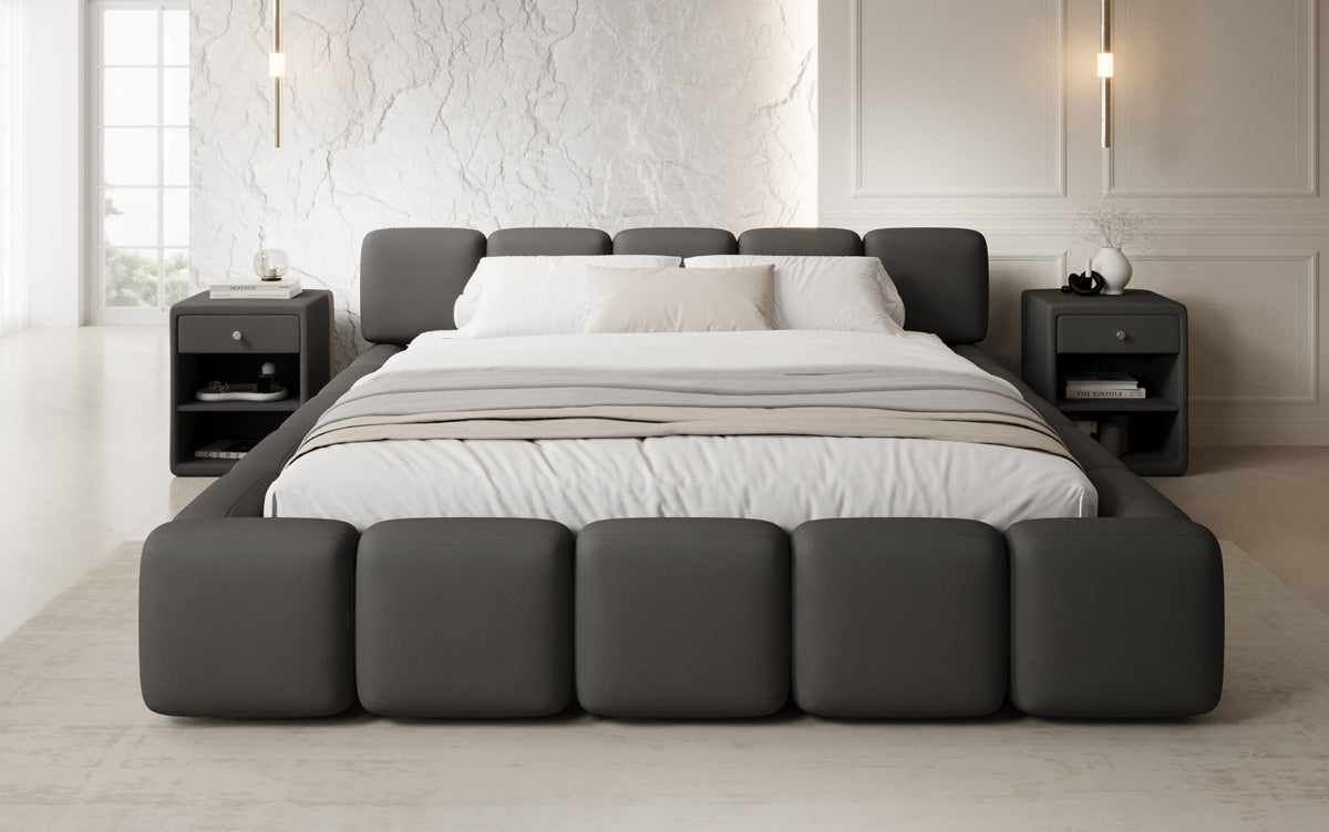 Designer gestoffeerd bed Giulia Stof met opbergruimte