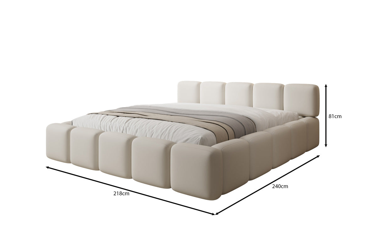 Designer gestoffeerd bed Giulia Stof met opbergruimte