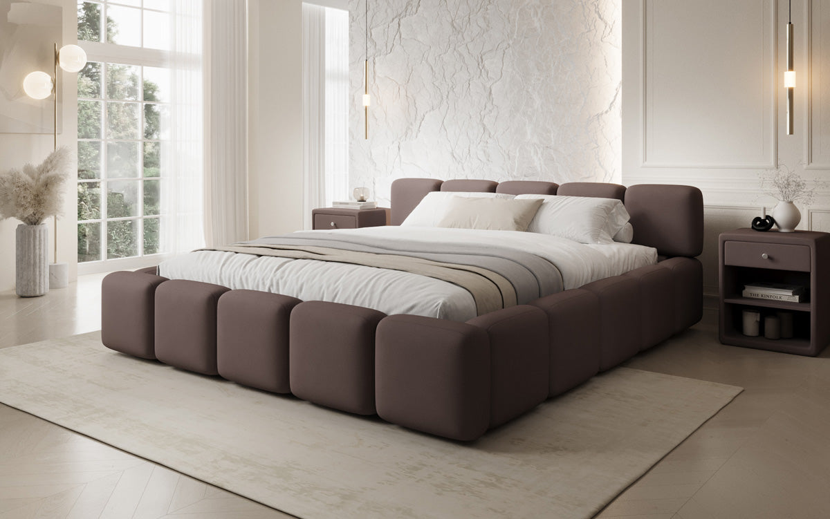 Designer gestoffeerd bed Giulia Stof met opbergruimte