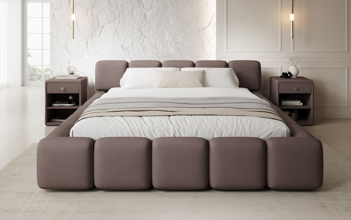 Designer gestoffeerd bed Giulia Stof met opbergruimte