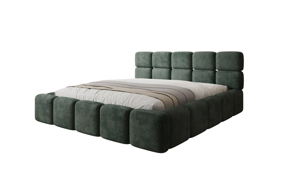 Designer gestoffeerd bed Matilda Ribstof met opbergruimte