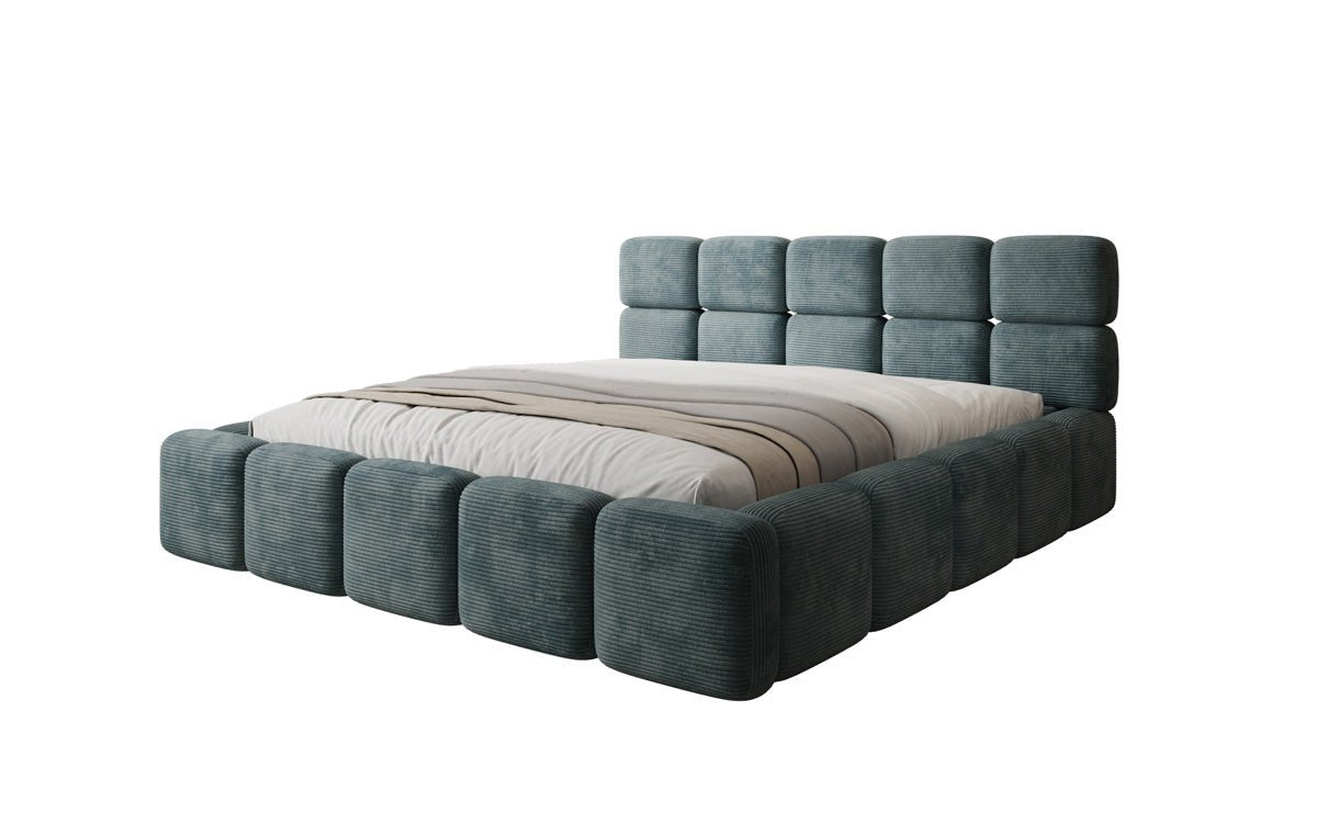 Designer gestoffeerd bed Matilda Ribstof met opbergruimte