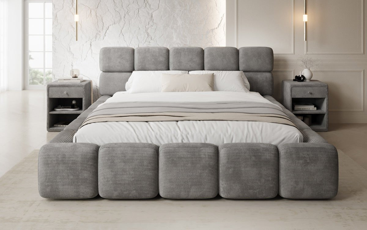 Designer gestoffeerd bed Matilda Ribstof met opbergruimte