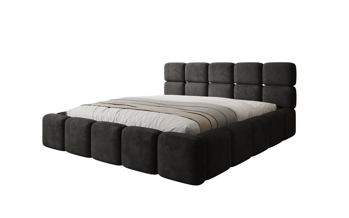 Designer gestoffeerd bed Matilda Ribstof met opbergruimte