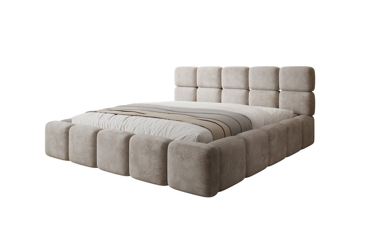 Designer gestoffeerd bed Matilda Ribstof met opbergruimte