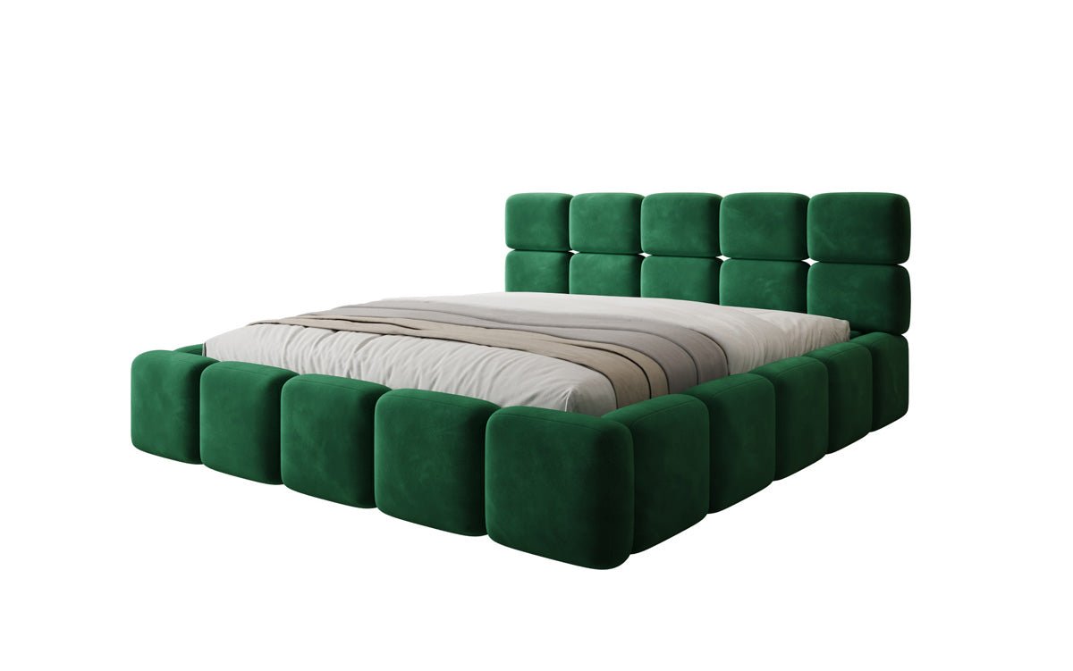 Designer gestoffeerd bed Matilda Fluweel met opbergruimte