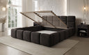 Designer gestoffeerd bed Matilda Fluweel met opbergruimte