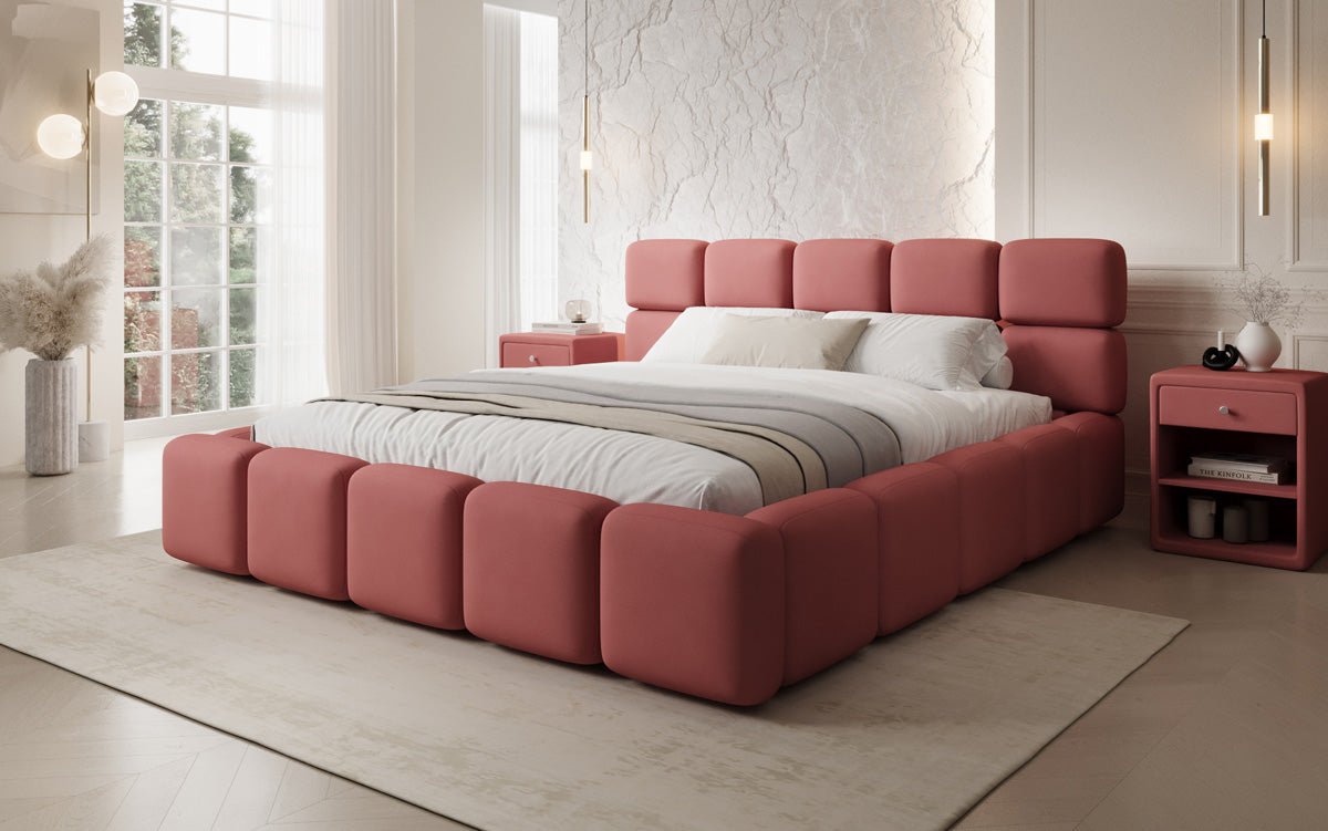 Designer gestoffeerd bed Matilda Stof met opbergruimte