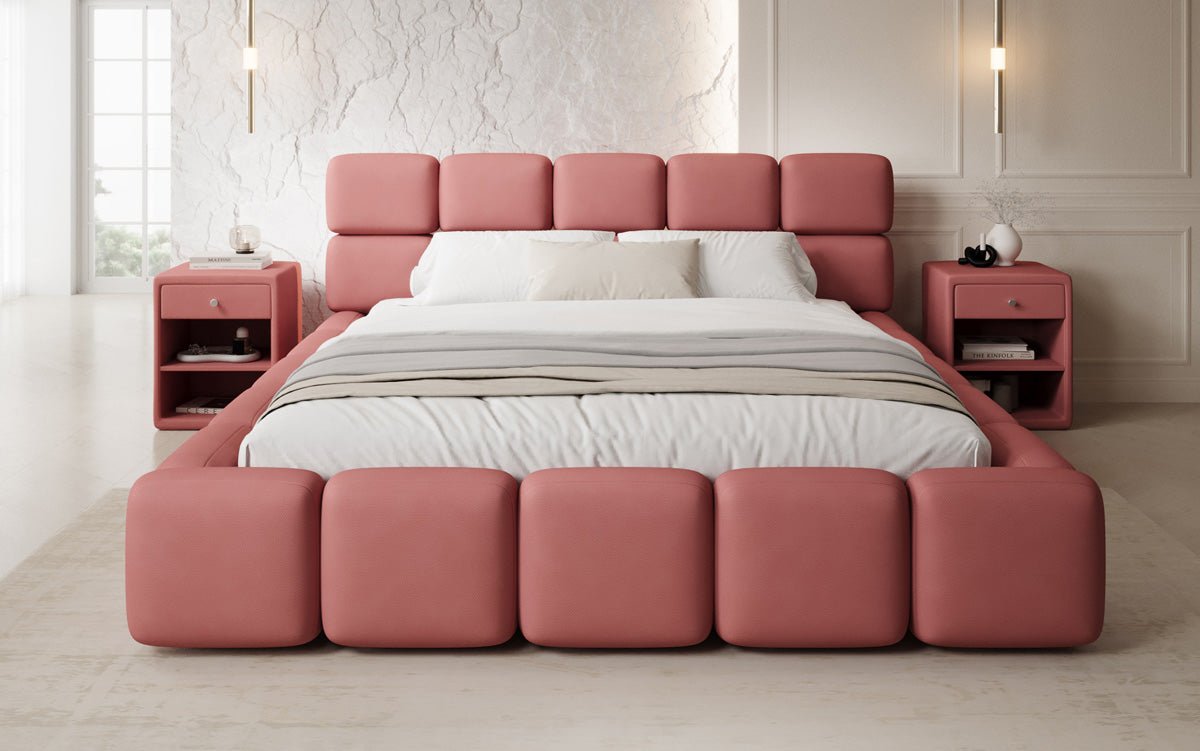 Designer gestoffeerd bed Matilda Stof met opbergruimte