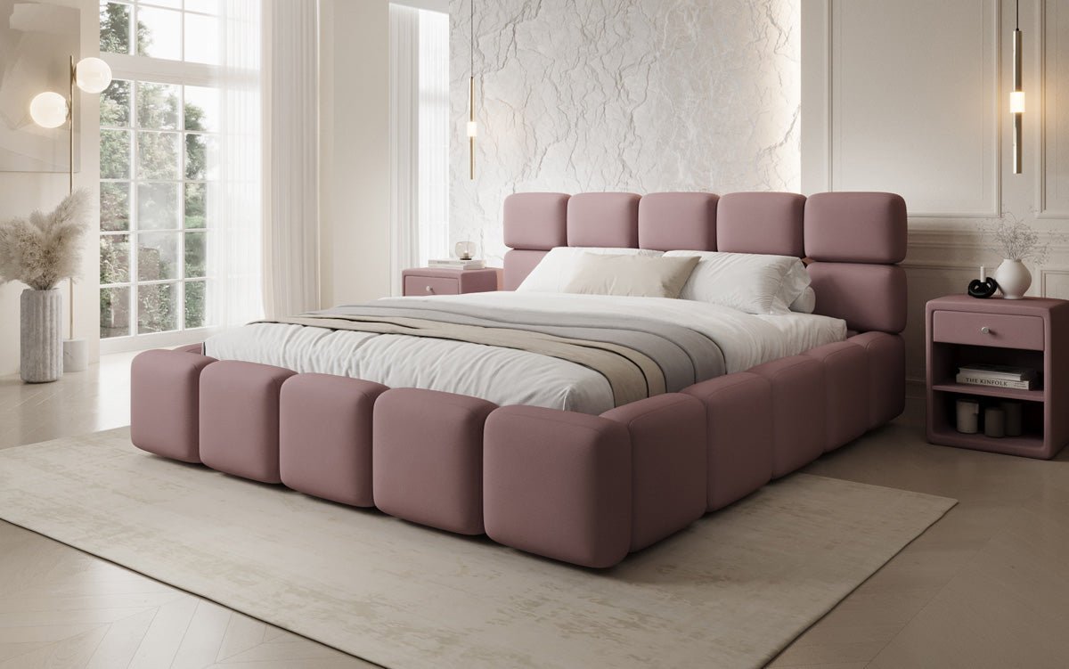 Designer gestoffeerd bed Matilda Stof met opbergruimte